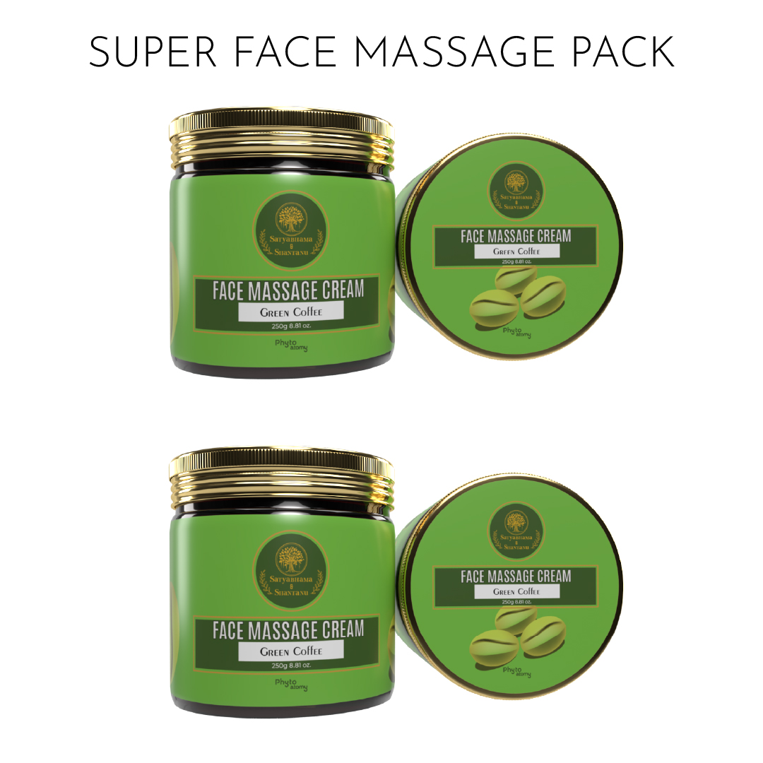 Pack of Two Green Coffee Face Massage Cream (250g)